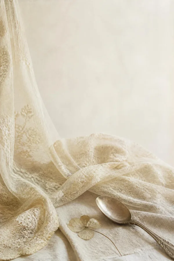 Heirloom digital wedding invitation template, lace and antique ivory